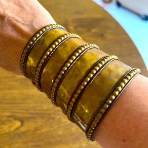 Vintage Indian Gold-Toned Cuff Bracelet